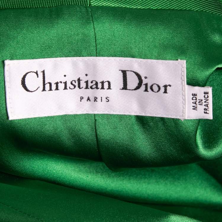Pre Owned Christian Dior Green Embroidered Jacket M
