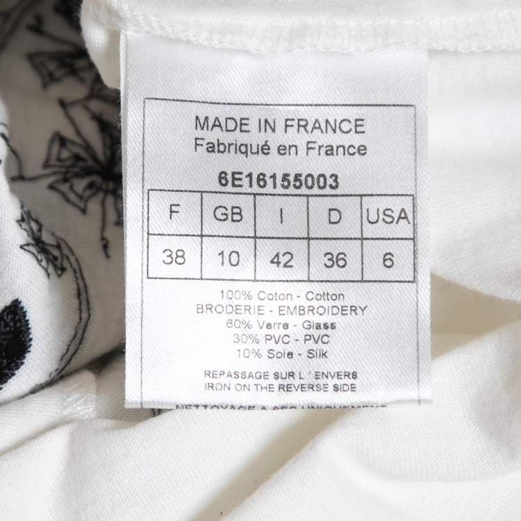 Pre Owned Christian Dior Boutique White Embellished Cotton Knit Tank Top S
