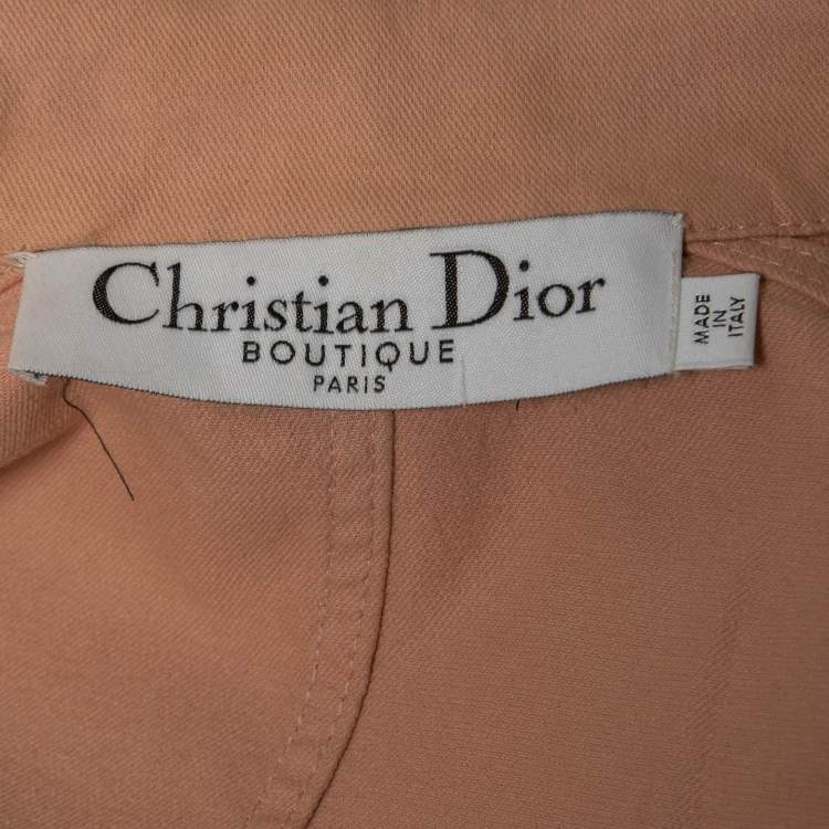 Pre Owned Christian Dior Boutique Pink Lace Printed Denim Jacket S