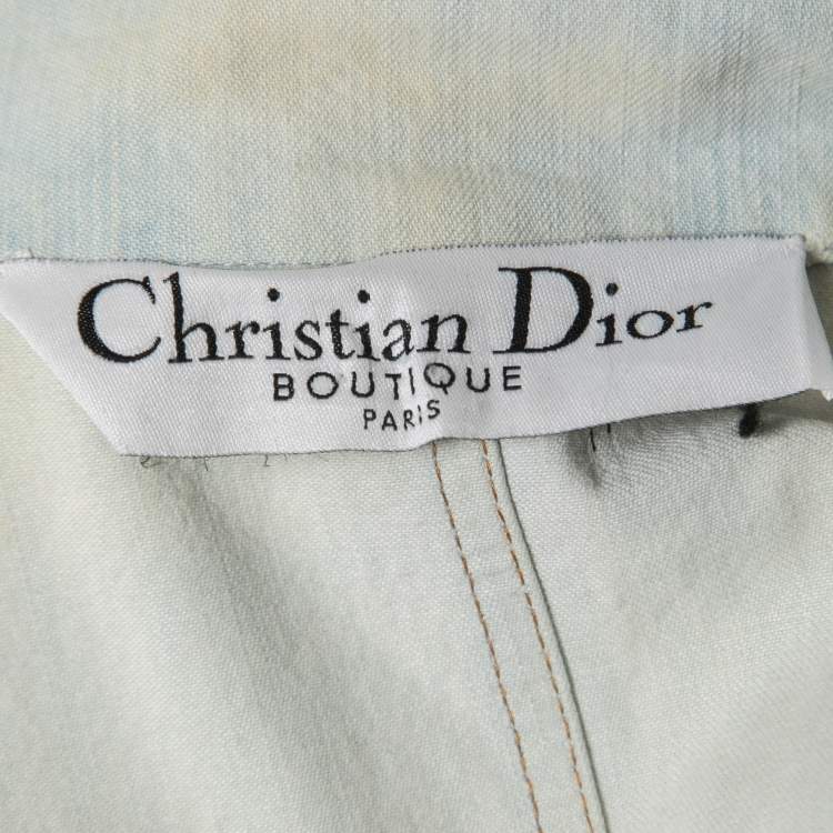 Pre Owned Christian Dior Boutique Vintage Blue Denim & Crochet Jacket S