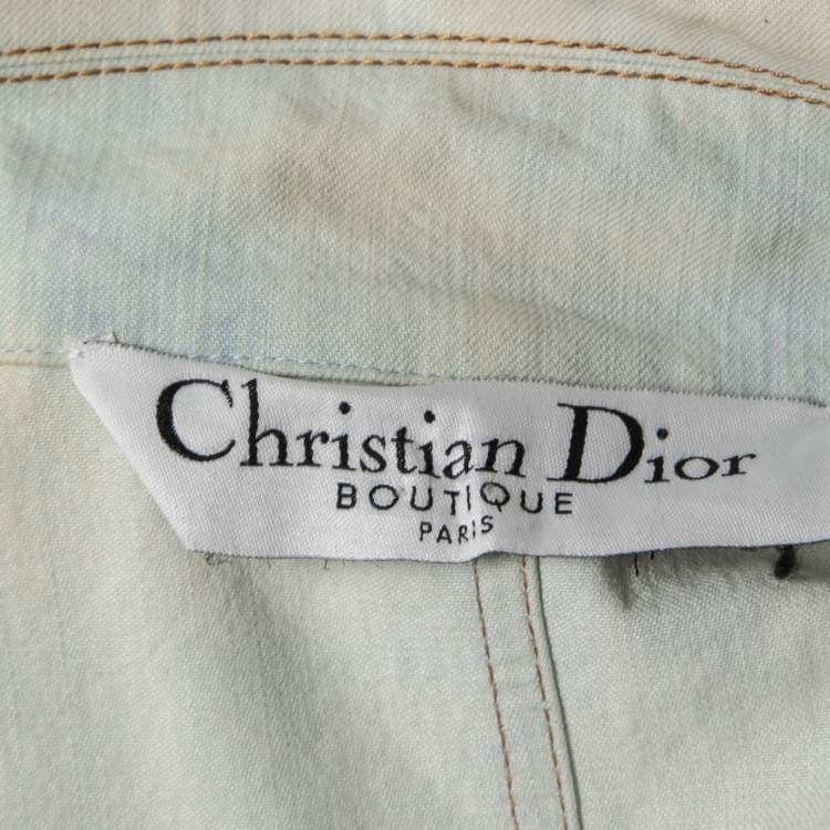 Pre Owned Christian Dior Boutique Vintage Blue Denim & Crochet Jacket S