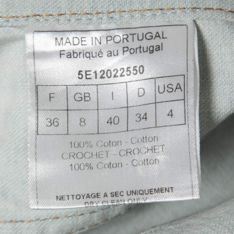 Pre Owned Christian Dior Boutique Vintage Blue Denim & Crochet Jacket S