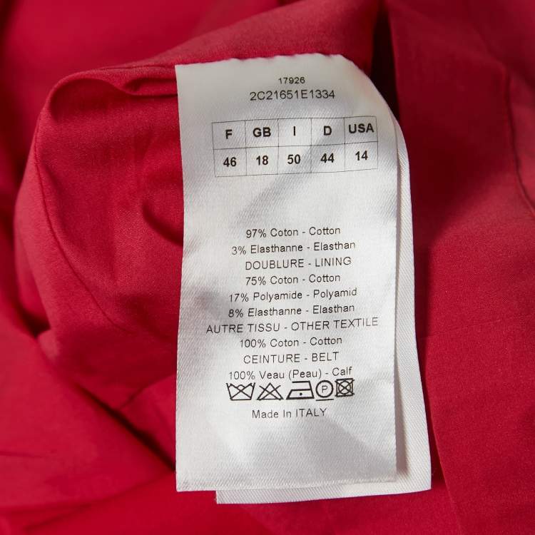 Pre Owned Dior Pink/Red Cotton Paneled Sleeveless Short Dress XL