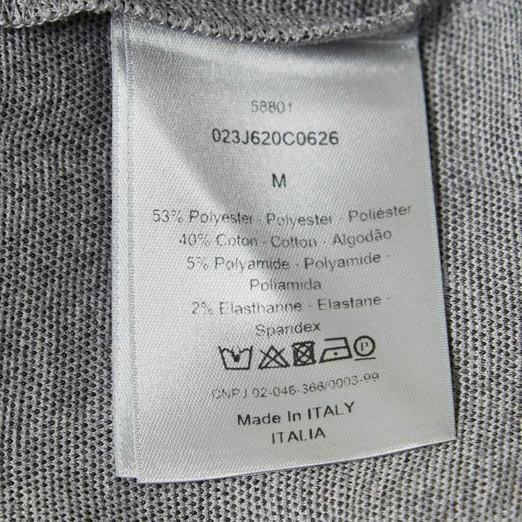 Pre Owned Dior X Daniel Arsham Grey Oblique Patterned Knit High Neck Pullover M
