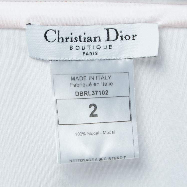 Pre Owned Dior Vintage White Knit Contrast Detail Wrap Mini Skirt S