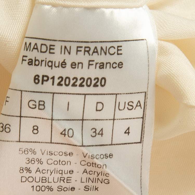 Pre Owned Dior Vintage Off White Tweed Single Breasted Blazer S