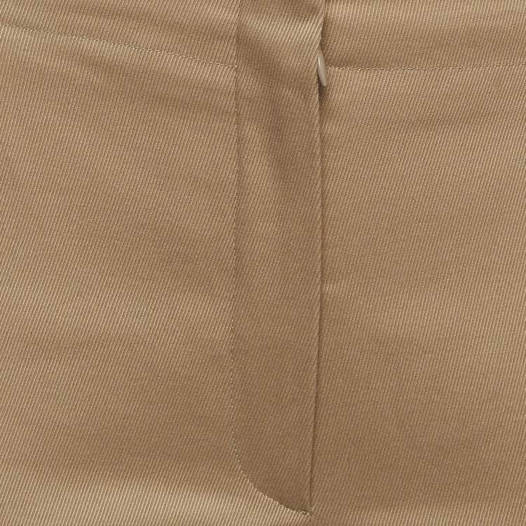 Pre Owned Dior Brown Cotton Fitted Trousers S