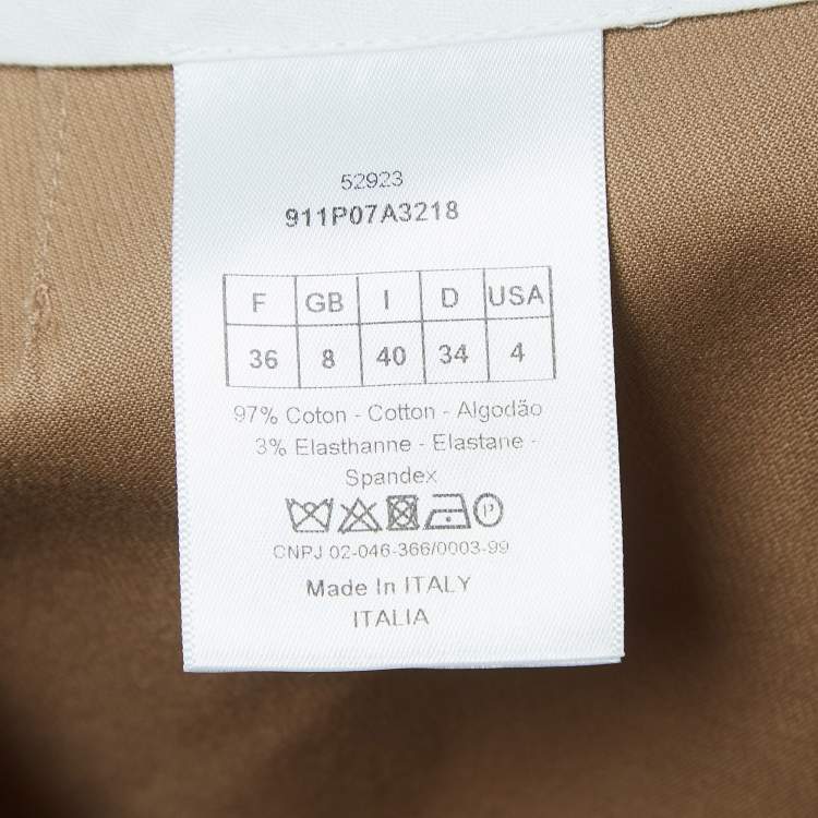 Pre Owned Dior Brown Cotton Fitted Trousers S