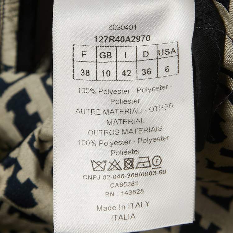 مملوكة مسبقًا Dior Navy Blue Oblique Jacquard Hooded Mini Dress M