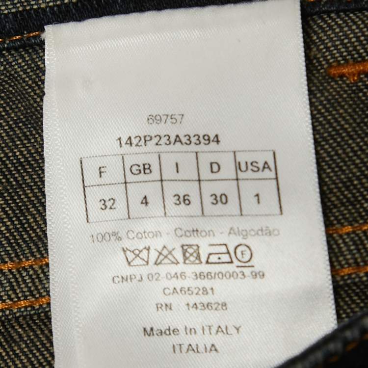 مملوكة مسبقًا Christian Dior Blue Denim High Waist Flared Jeans XXS Waist 24"