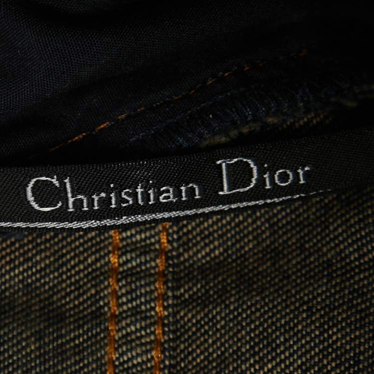 مملوكة مسبقًا Christian Dior Blue Denim High Waist Flared Jeans XXS Waist 24"