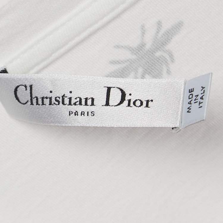 Pre Owned Dior White Indian Animals Tiger Print Cotton Half Sleeve T-Shirt S