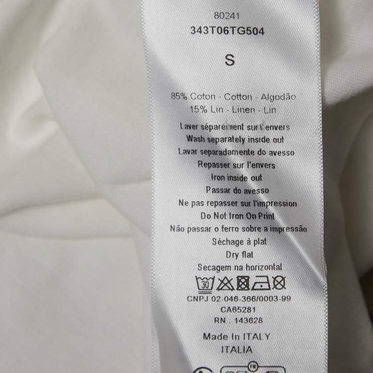 Pre Owned Dior White Indian Animals Tiger Print Cotton Half Sleeve T-Shirt S