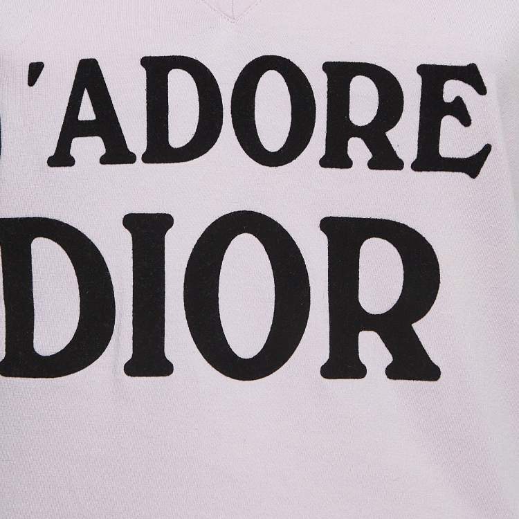 Pre Owned Dior Vintage Logo Patch Cotton V-Neck T-Shirt M