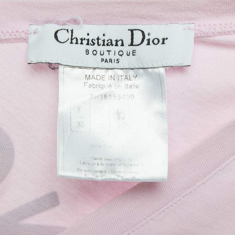 Pre Owned Dior Vintage Logo Patch Cotton V-Neck T-Shirt M