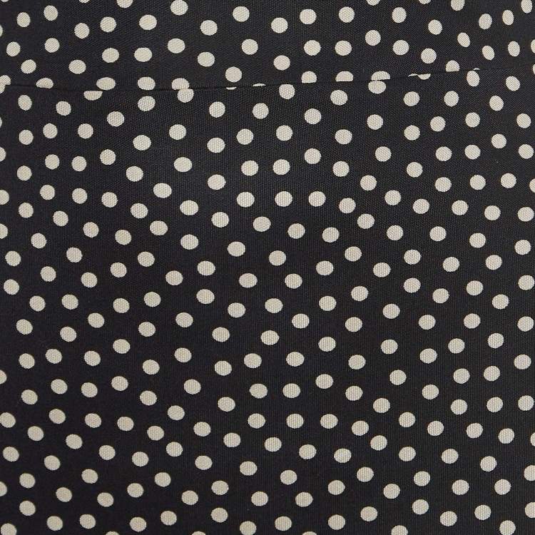 Pre Owned Dior Black Dotted Silk Knit Sleeveless Cowl Neck Midi Dress S