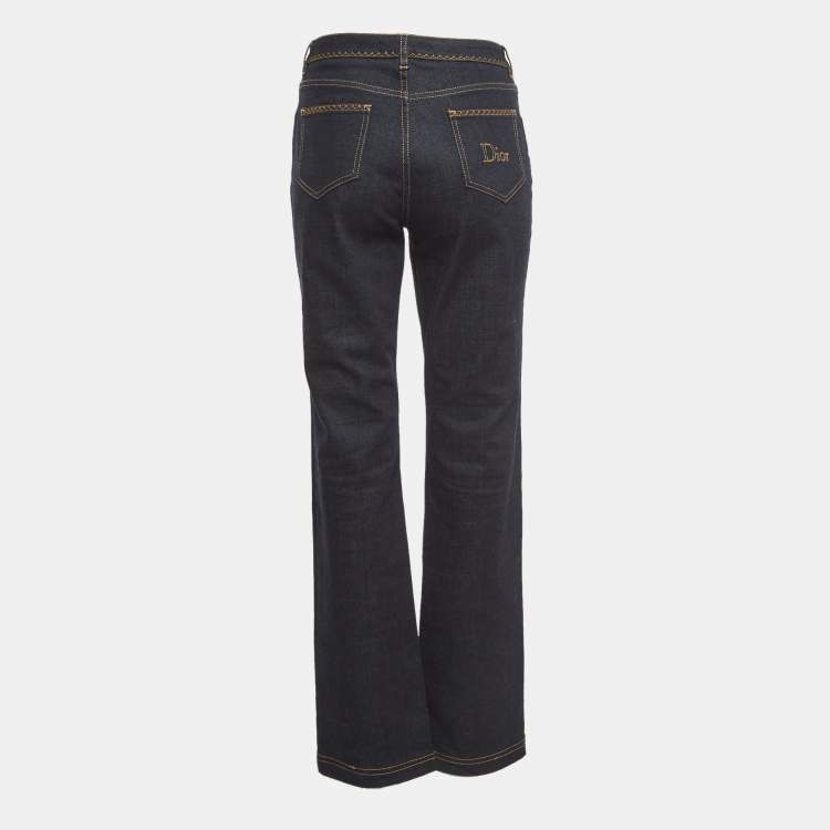 Pre Owned Dior Navy Blue Denim Straight Fit Jeans M Waist 30"