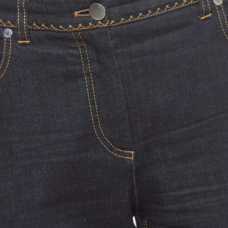 Pre Owned Dior Navy Blue Denim Straight Fit Jeans M Waist 30"