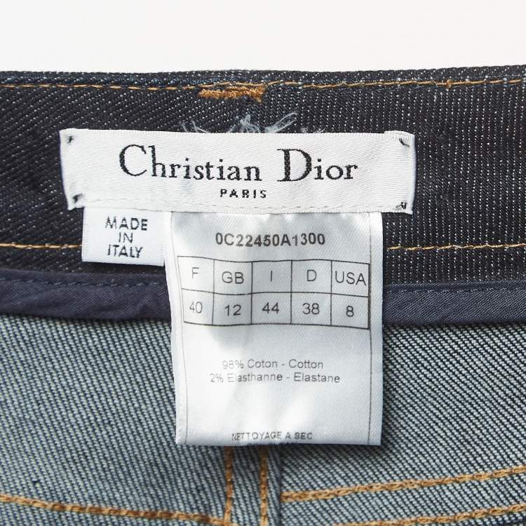 Pre Owned Dior Navy Blue Denim Straight Fit Jeans M Waist 30"