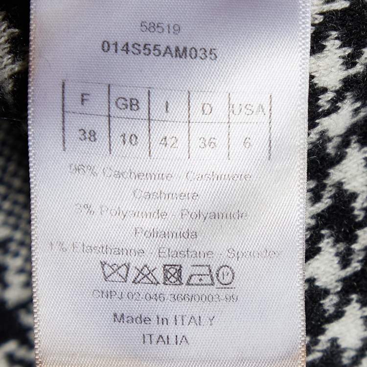 مملوكة مسبقًا Christian Dior Black/White Checked Cashmere Sweater M