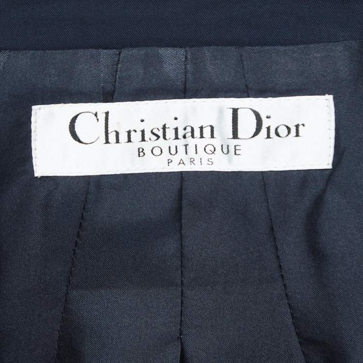 Pre Owned Dior Vintage Navy Blue Wool Blend Single Breasted Blazer S