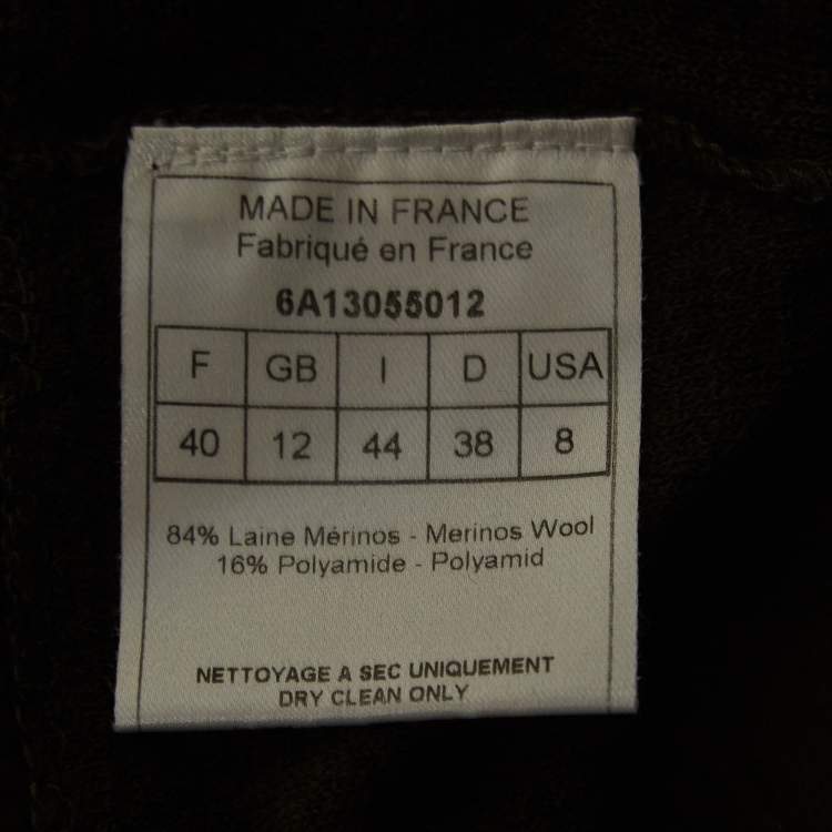 Pre Owned Christian Dior Boutique Military Green Wool Blend Knit Tank Top M
