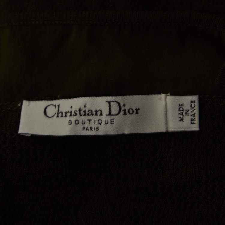 Pre Owned Christian Dior Boutique Military Green Wool Blend Knit Tank Top M