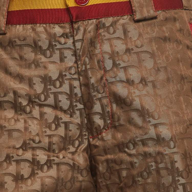 Pre Owned Christian Dior Boutique Brown Logo Monogram Synthetic Rasta Ski Pants M   