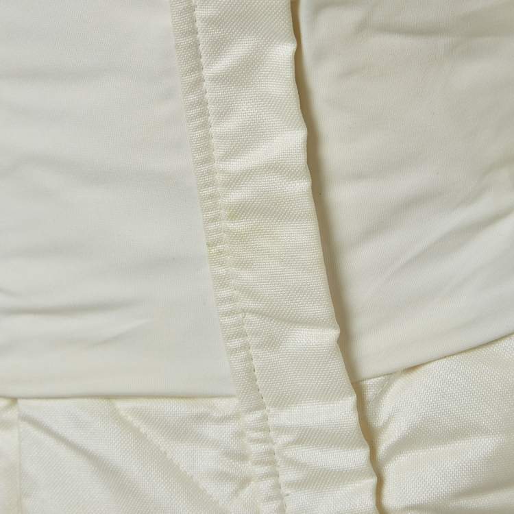 Pre Owned Christian Dior Boutique White Nylon and Detachable Fur Puffer Jacket M