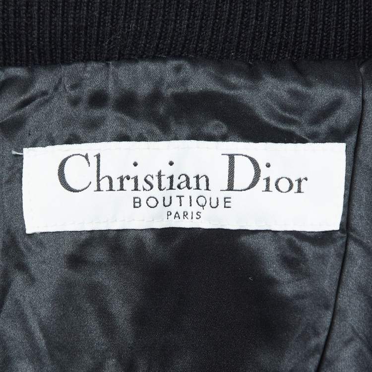 Pre Owned Christian Dior Boutique Black Fur and Leather Sleeveless Zipper Jacket M