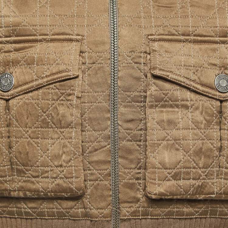 Pre Owned Christian Dior Boutique Brown Cotton and Silk Sleeveless Cropped Jacket M
