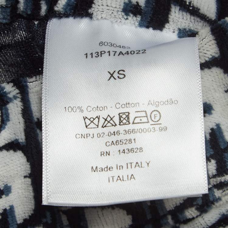 Pre Owned Christian Dior Navy Blue Logo Print Cotton Knit Drawstring Shorts XS