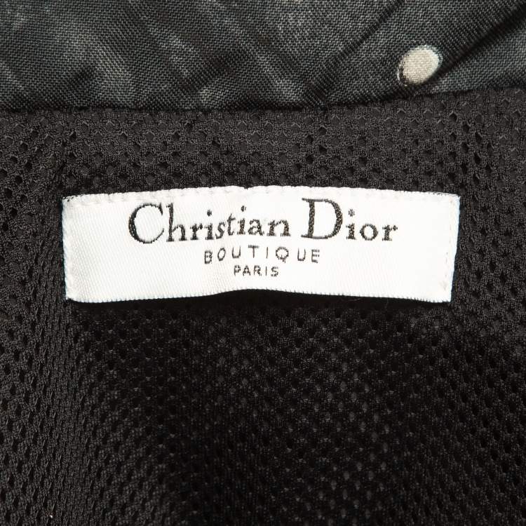 Pre Owned Christian Dior Boutique Blue/Black Denim and Leather Print Synthetic Ski Suit M