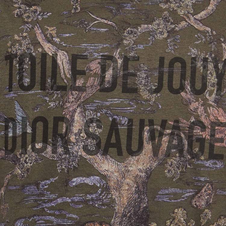 Pre Owned Christian Dior Boutique Green Jungle Print Knit Crew Neck T-Shirt L