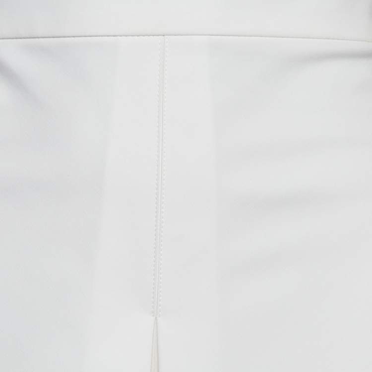 Pre Owned Christian Dior White Cotton Pleated Skorts M