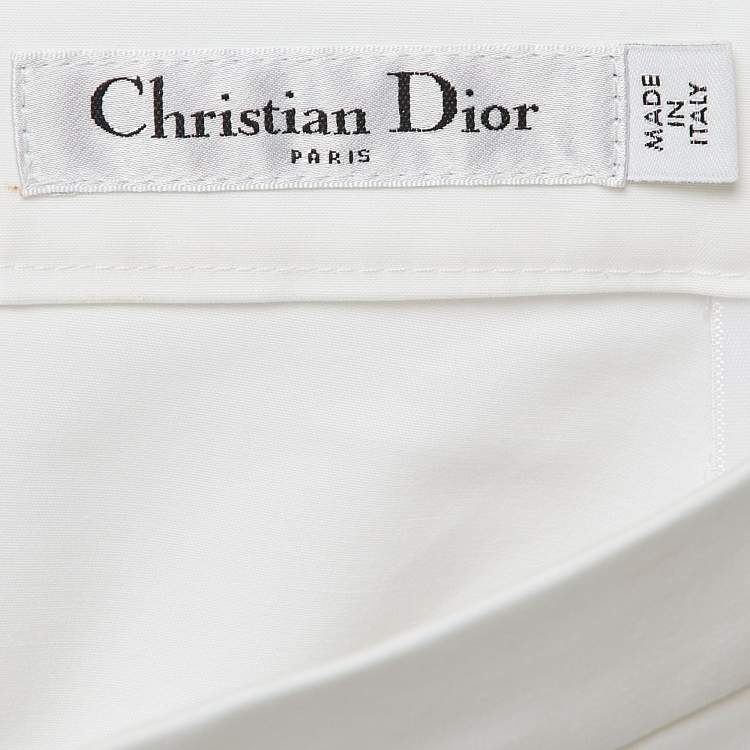 Pre Owned Christian Dior White Cotton Pleated Skorts M