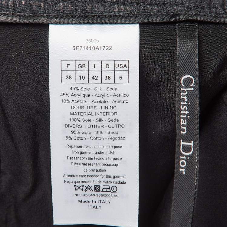 Pre Owned Christian Dior Black Silk Blend Diamond Quilted Bermuda Shorts M