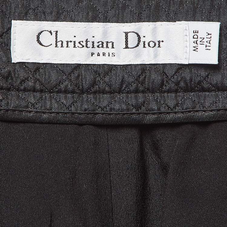 Pre Owned Christian Dior Black Silk Blend Diamond Quilted Bermuda Shorts M