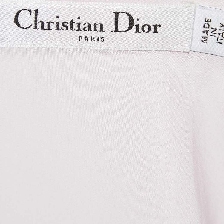 Pre Owned Christian Dior Pastel Pink Organza Silk Paneled Sheer Mini Dress M