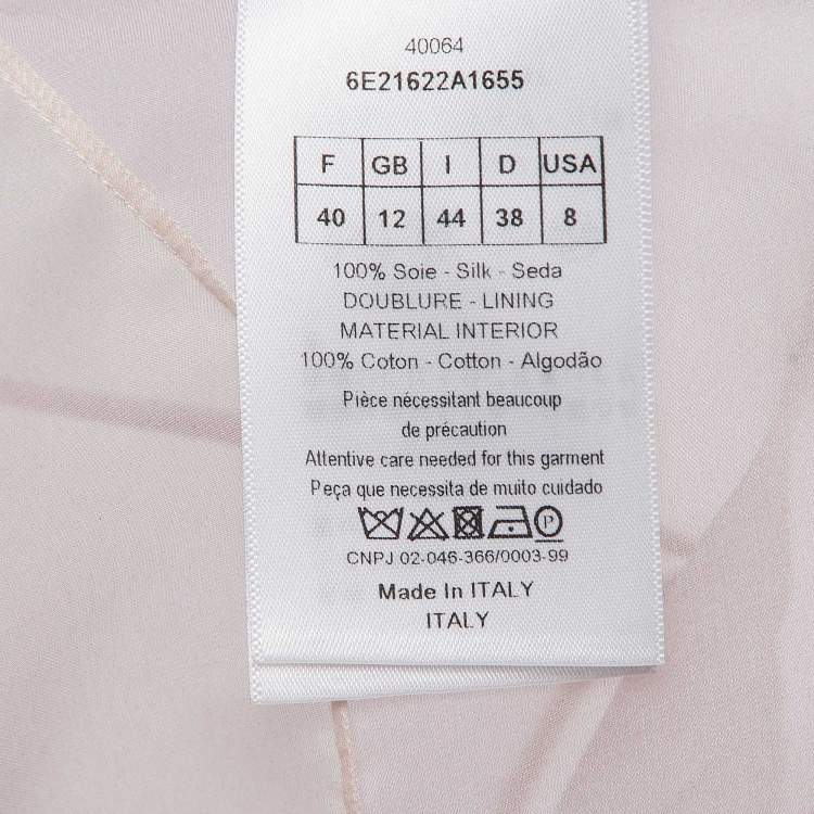 Pre Owned Christian Dior Pastel Pink Organza Silk Paneled Sheer Mini Dress M