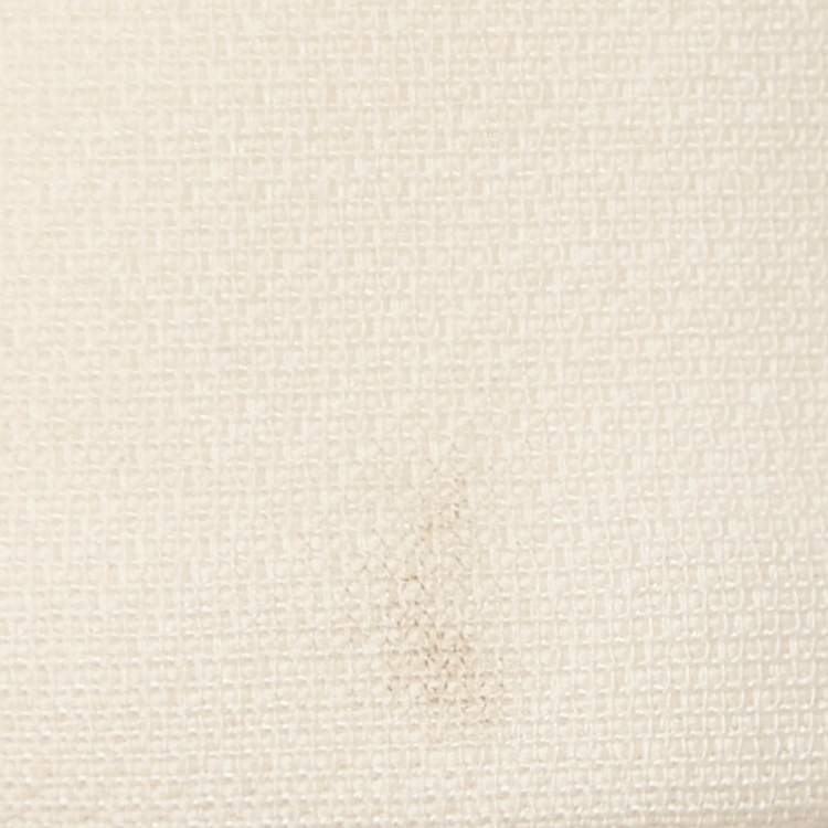 Pre Owned Christian Dior Cream Wool Blend Tie-Up Detail Flared Sleeve Mini Dress M