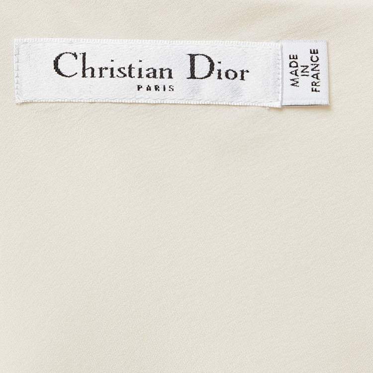Pre Owned Christian Dior Cream Silk Paneled Sleeveless Playsuit M