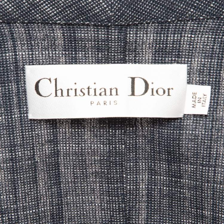 Pre Owned Dior Navy Blue Drawstring Waist Detail Blazer M