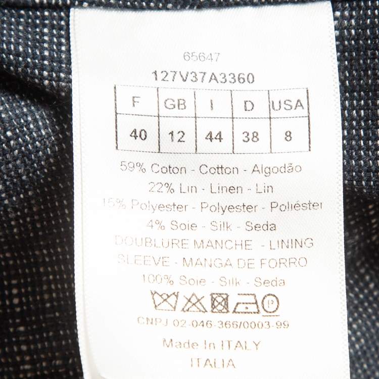 Pre Owned Dior Navy Blue Drawstring Waist Detail Blazer M