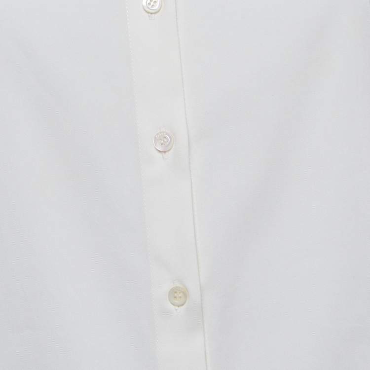Pre Owned Dior White Cotton Sleeveless Drop Waist Shirt Dress M