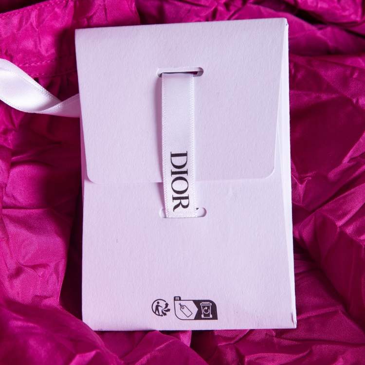Pre Owned Dior Pink Crinkle Taffeta High-Low Oversized Blouse M