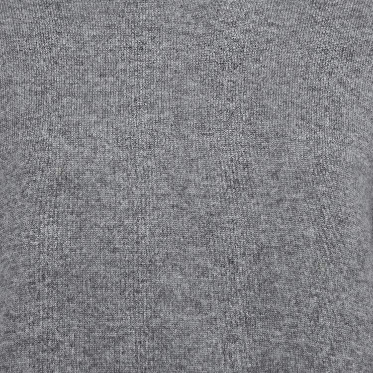 مملوكة مسبقًا Christian Dior Grey J'Adior 8' Intarsia Cashmere Hooded Sweater S