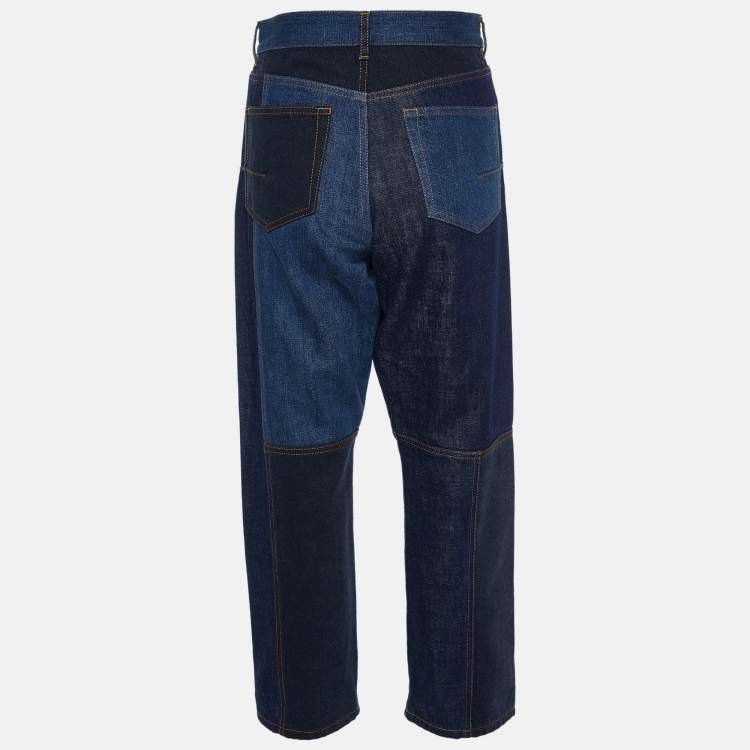 مملوكة مسبقًا Christian Dior Blue Patchwork Denim Jeans M 