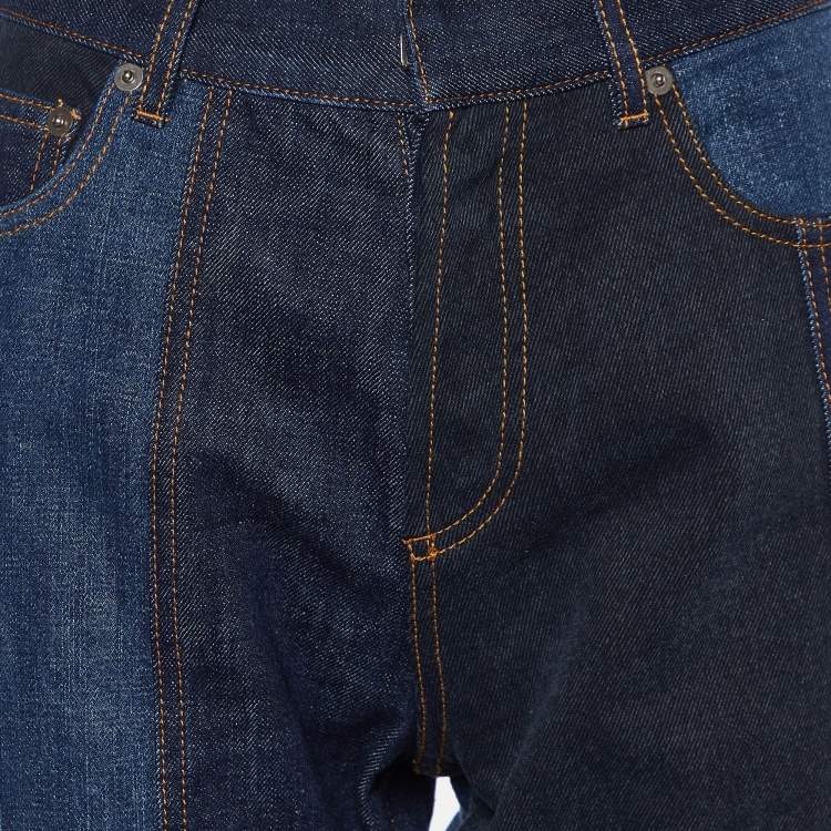 مملوكة مسبقًا Christian Dior Blue Patchwork Denim Jeans M 