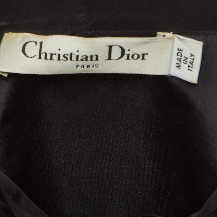 Pre Owned Christian Dior Black Silk Sleeveless Shirt S   